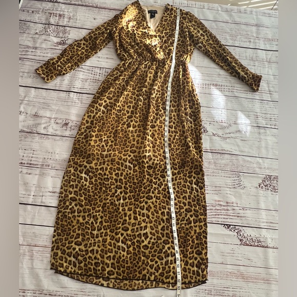 Enfocus Studio size 6 long sleeve leopard long dress animal print - Picture 11 of 11